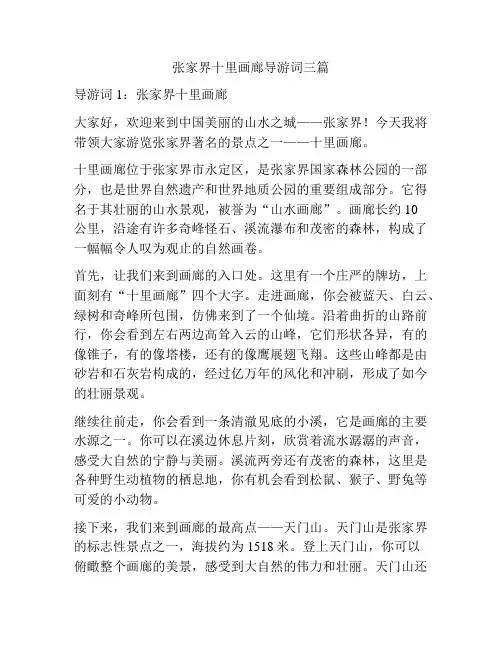 张家界十里画廊导游词三篇