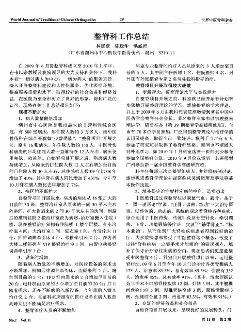整脊科工作总结