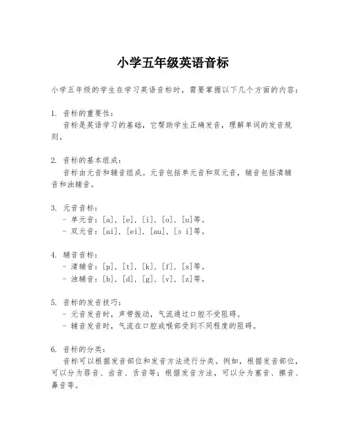 小学五年级英语音标