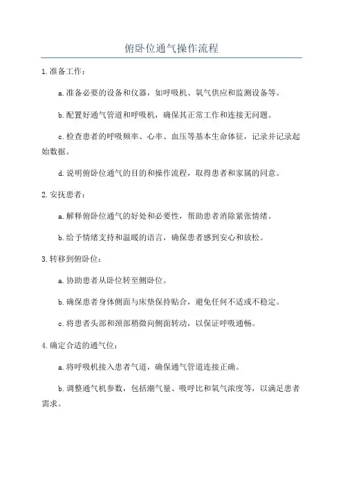 俯卧位通气操作流程