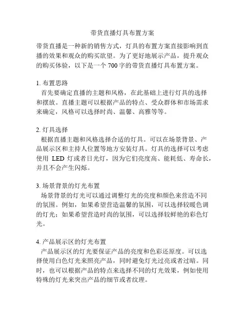 带货直播灯具布置方案