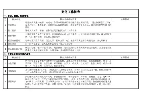 集团财务工作检查表