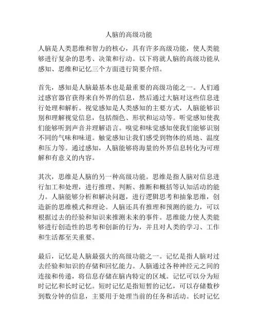 人脑的高级功能