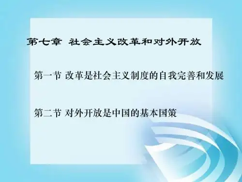 第七章社会主义改革和对外开放
