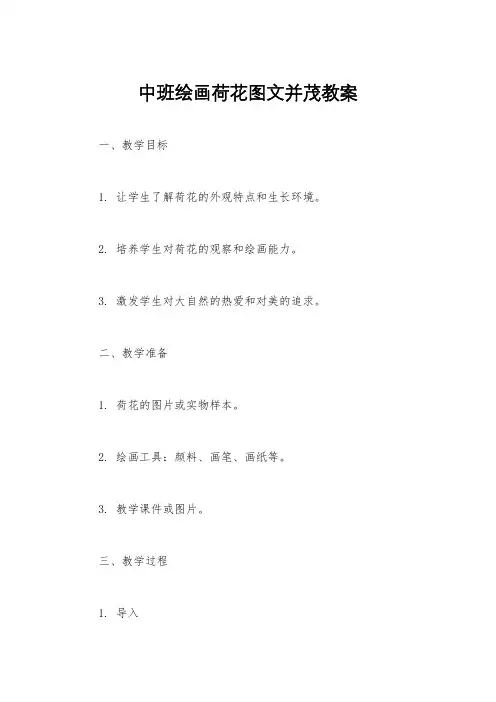 中班绘画荷花图文并茂教案