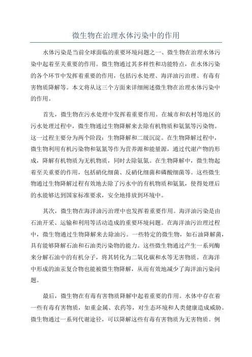 微生物在治理水体污染中的作用