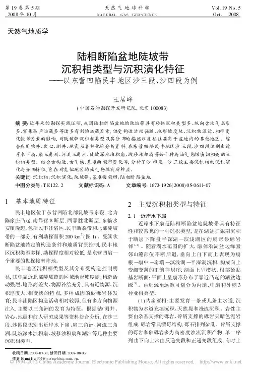 陆相断陷盆地陡坡带沉积相类型与沉积演化特征_以东营凹陷民丰地区沙三段_沙四段为例