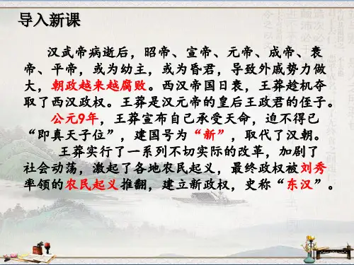 人教部编七年级历史上册课件第13课东汉的兴衰(共29张PPT)