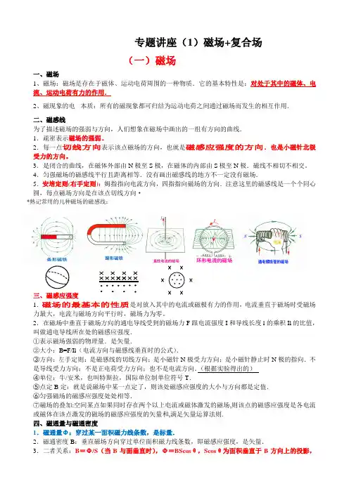 专题一。磁场+复合场