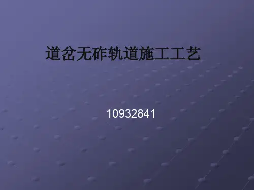 道岔无砟轨道施工工艺