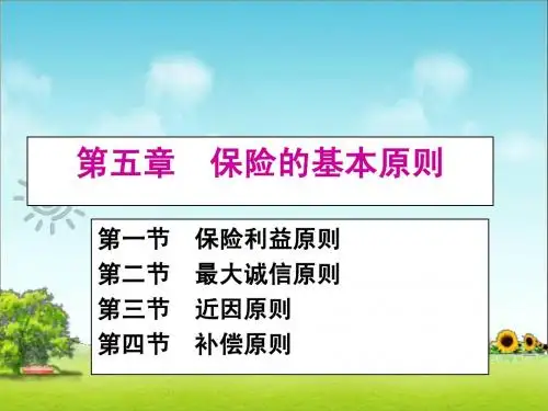 第六章 保险的基本原则