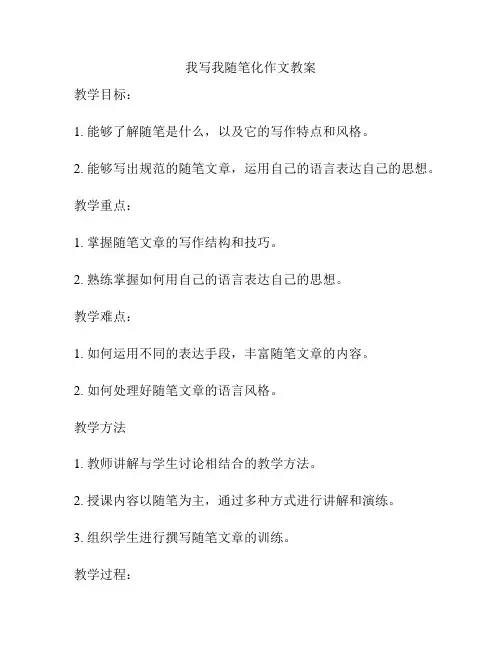 我写我随笔化作文教案