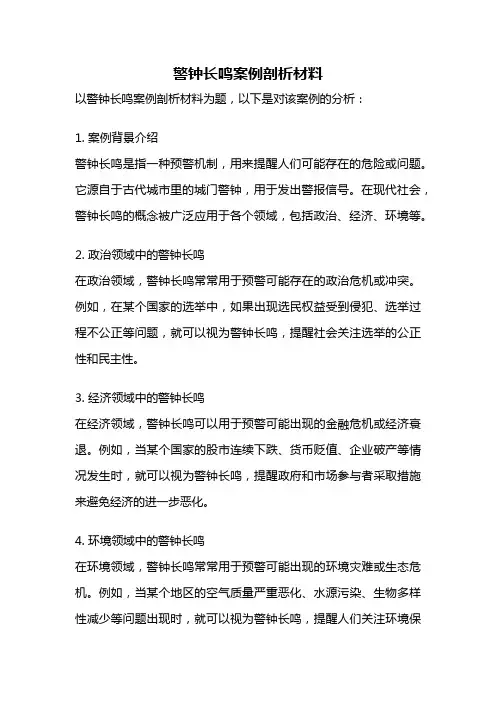 警钟长鸣案例剖析材料