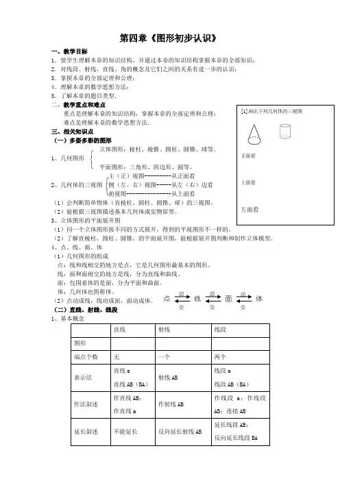 4.1第四章    图形的初步认识讲义
