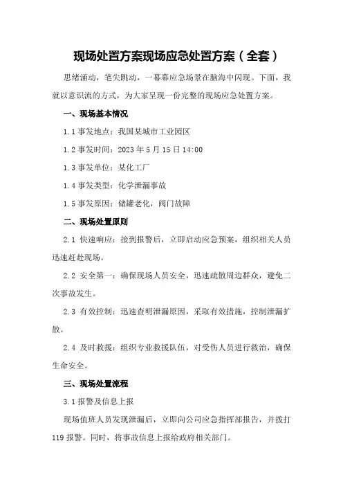 现场处置方案现场应急处置方案(全套)