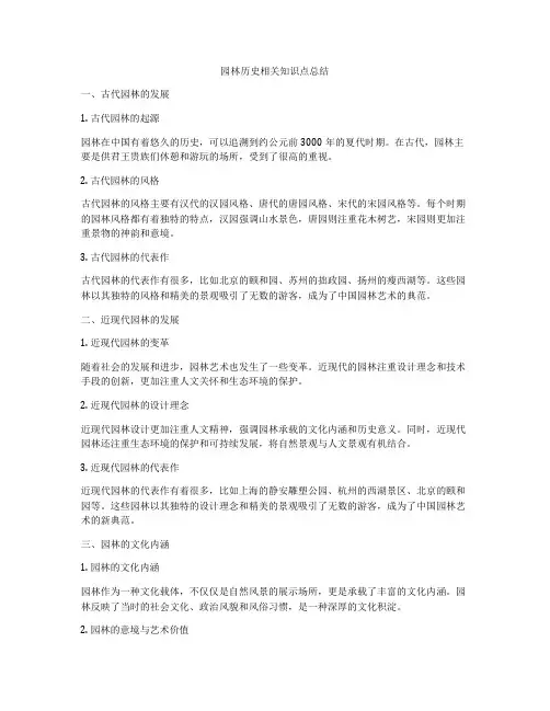 园林历史相关知识点总结