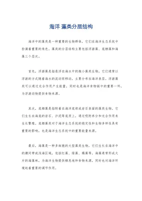 海洋 藻类分层结构