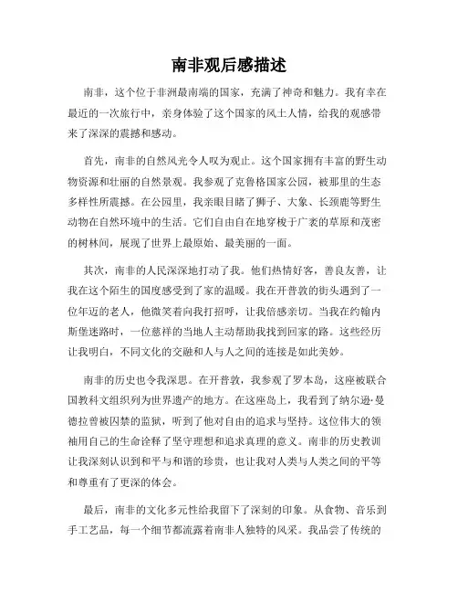 南非观后感描述