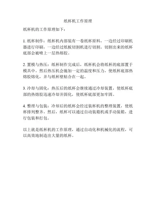 纸杯机工作原理
