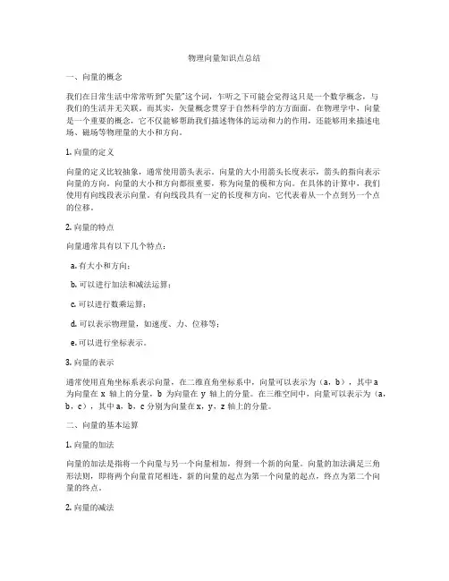 物理向量知识点总结