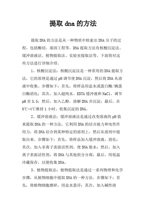 提取dna的方法