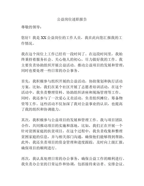 公益岗位述职报告