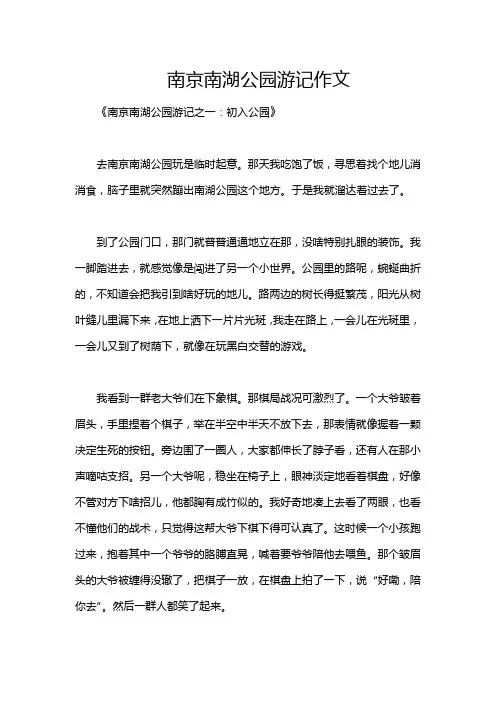 南京南湖公园游记作文