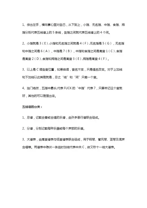 识五线谱最简单的方法
