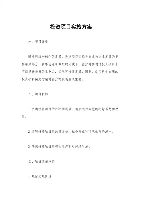 投资项目实施方案