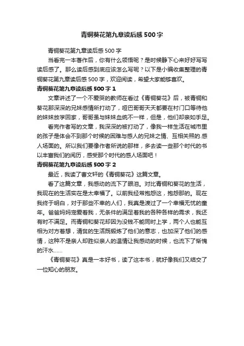青铜葵花第九章读后感500字