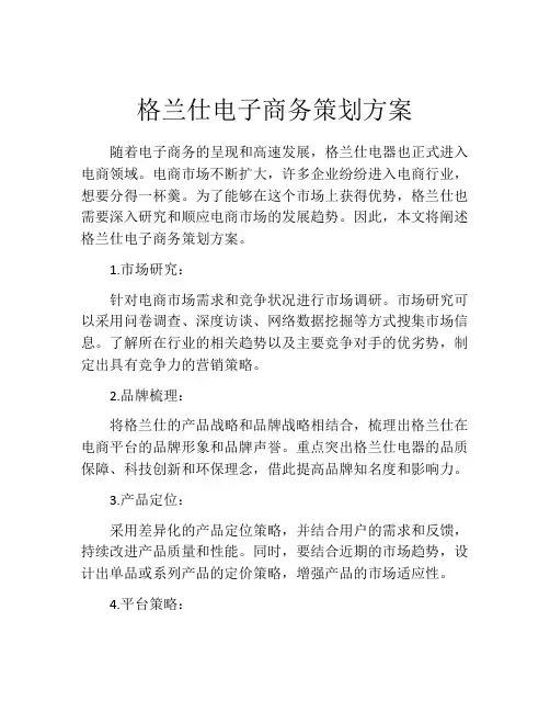 格兰仕电子商务策划方案