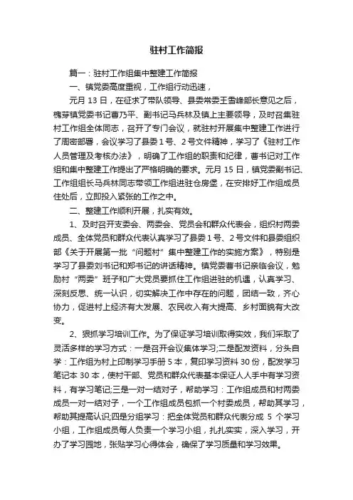 驻村工作简报