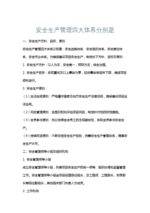安全生产管理四大体系分别是
