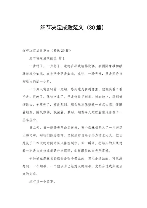 细节决定成败范文(30篇)
