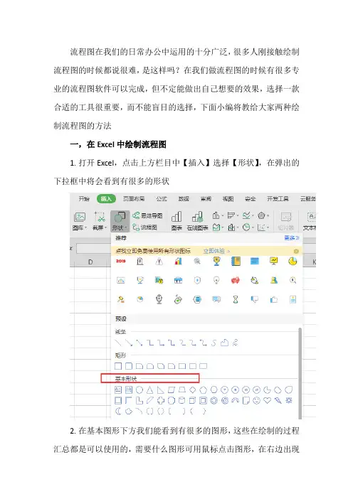 如何在Excel中绘制流程图