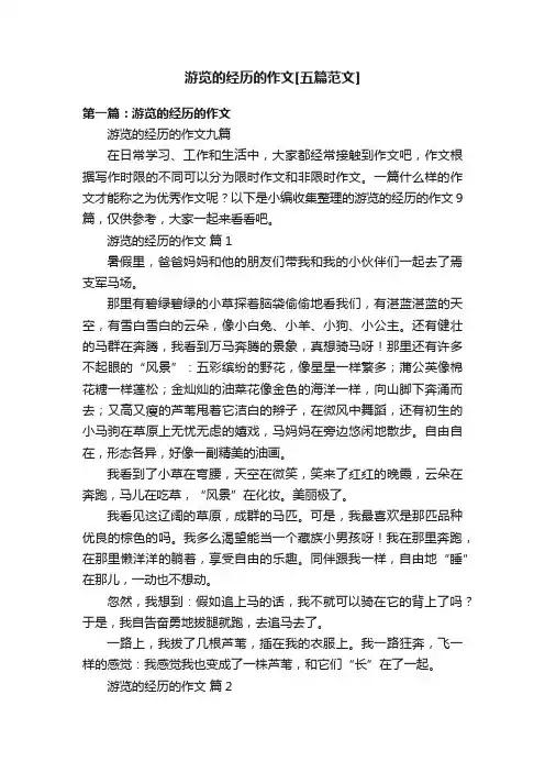 游览的经历的作文[五篇范文]