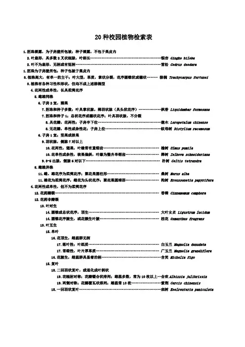 种校园植物检索表
