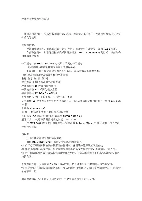 弹簧设计参数