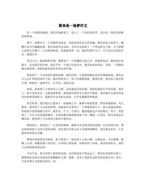 原来是一场梦作文
