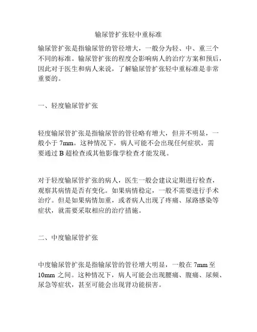 输尿管扩张轻中重标准