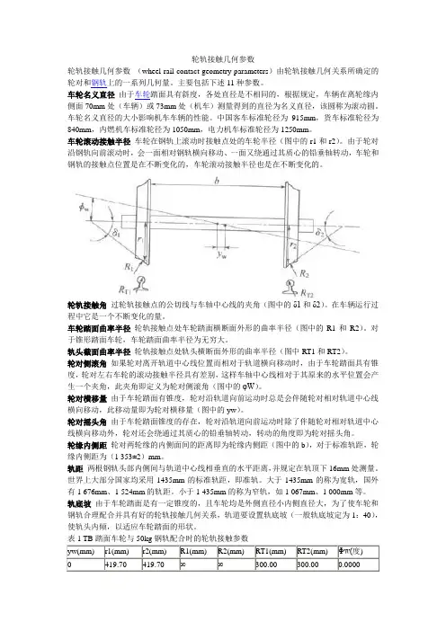列车轮轨接触几何参数