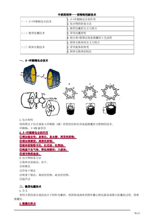 中药药剂学——药物制剂新技术