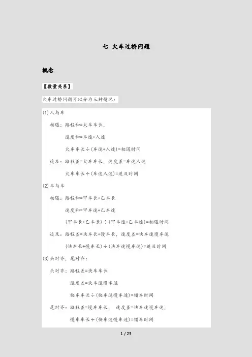 7七 火车过桥问题火车过桥问题公式7个(精选)
