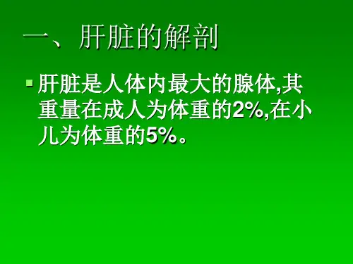 肝脏生理学与病理生理学PPT课件
