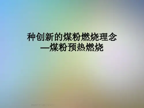 种创新的煤粉燃烧理念—煤粉预热燃烧