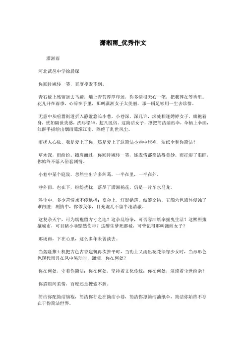 潇湘雨_优秀作文.doc