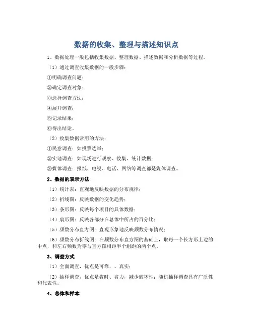 数据的收集、整理与描述知识点