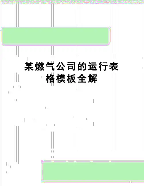 【精品】某燃气公司的运行表格模板全解