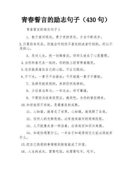 青春誓言的励志句子(430句)
