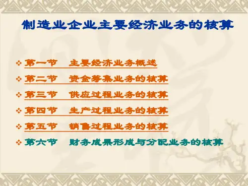 制造业企业主要经济业务的核算(1)